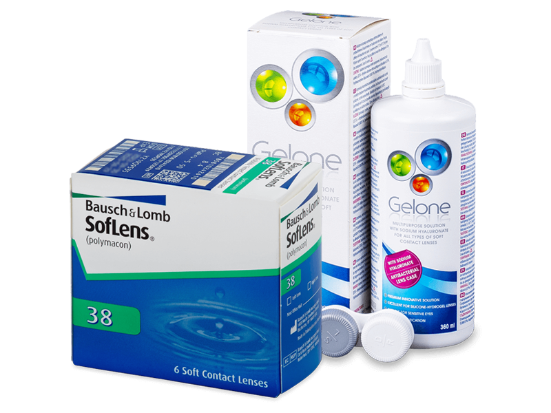SofLens 38 (6 čoček) + roztok Gelone 360 ml - Výhodný balíček