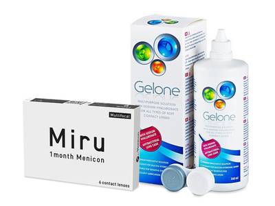 Miru 1month Menicon multifocal (6 čoček) + roztok Gelone 360 ml