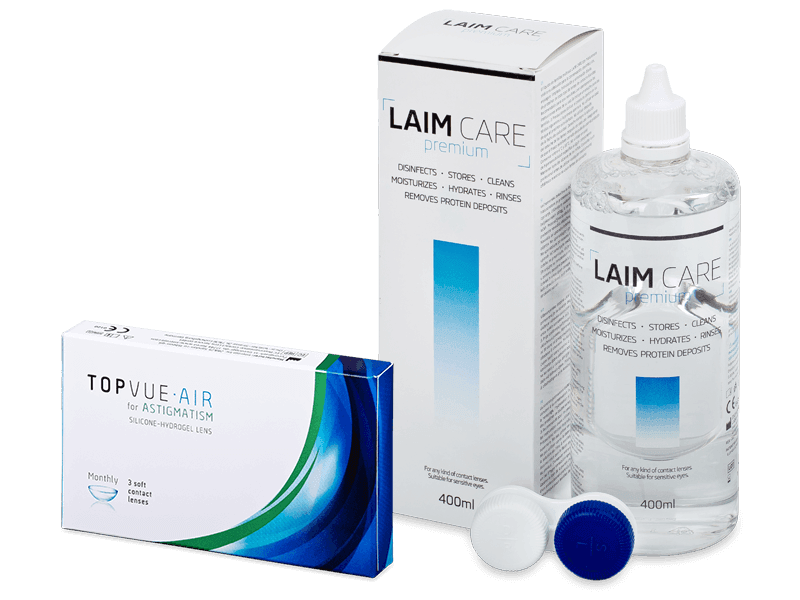 TopVue Air for Astigmatism (3 čočky) + roztok Laim Care 400 ml - Výhodný balíček