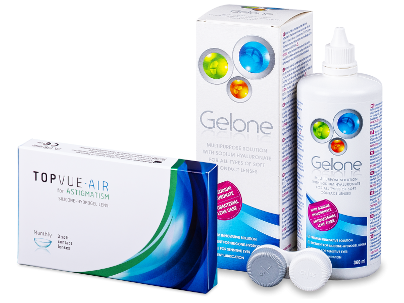 TopVue Air for Astigmatism (3 čočky) + roztok Gelone 360 ml - Výhodný balíček