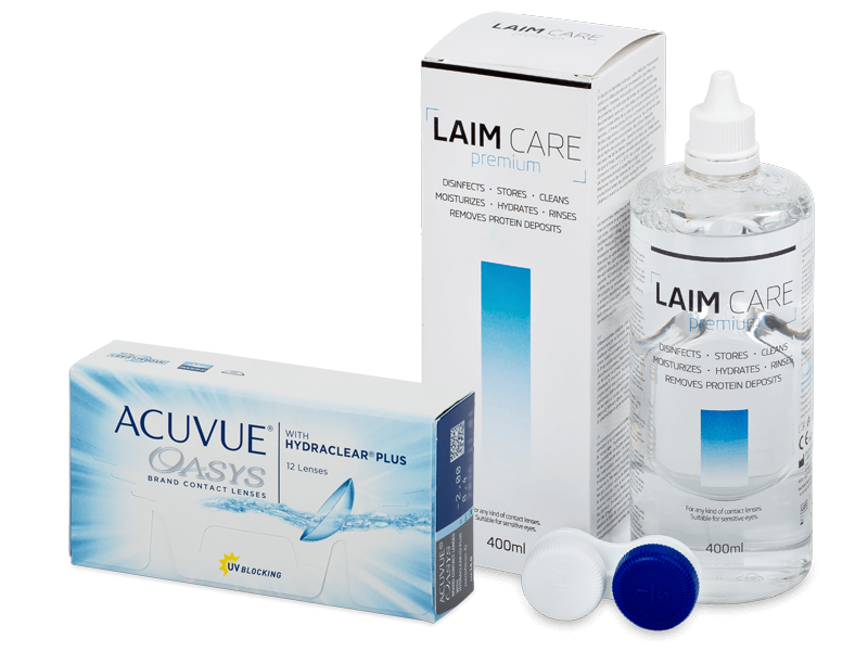 Acuvue Oasys (12 čoček) + roztok Laim Care 400 ml - Výhodný balíček