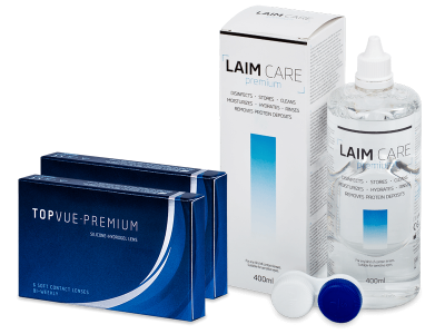 TopVue Premium (12 čoček) + roztok Laim Care 400 ml - Výhodný balíček