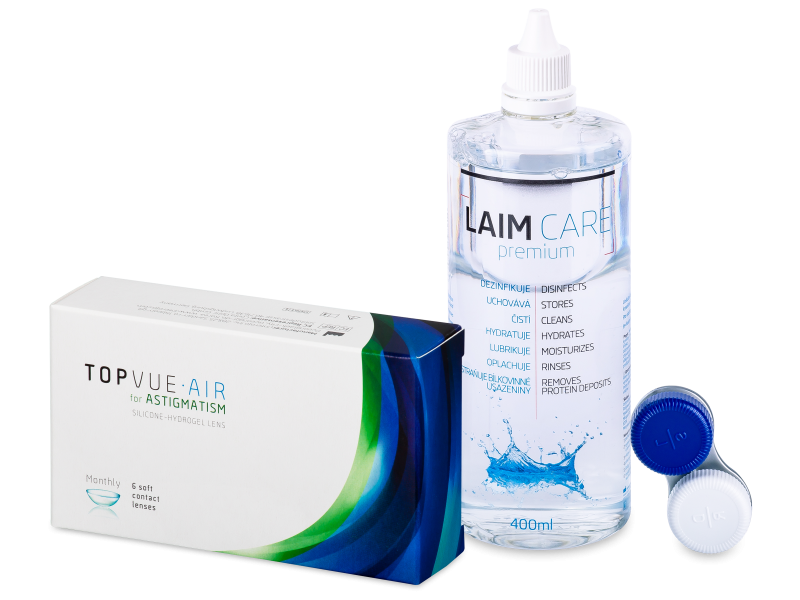 TopVue Air for Astigmatism (6 čoček) + roztok Laim-Care 400 ml - Výhodný balíček
