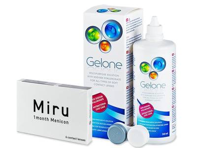 Miru 1month Menicon (6 čoček) + roztok Gelone 360 ml