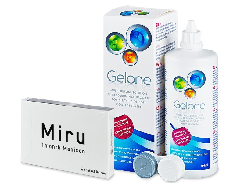 Miru 1 Month (6 čoček) + roztok Gelone 360 ml - Výhodný balíček