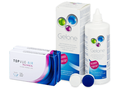 TopVue Air Multifocal (6 čoček) + roztok Gelone 360 ml - Výhodný balíček