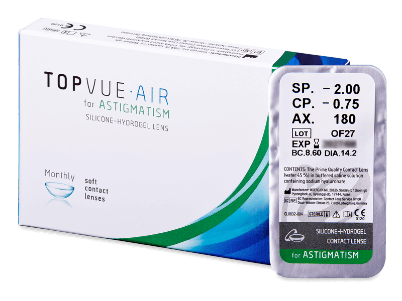TopVue Air for Astigmatism (1 čočka) - Torické kontaktní čočky