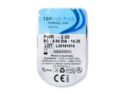 TopVue Plus (1 čočka) - Vzhled blistru s čočkou