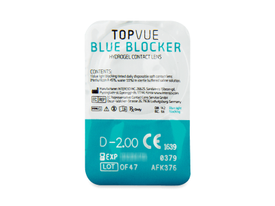 TopVue Blue Blocker (5 čoček) - Vzhled blistru s čočkou