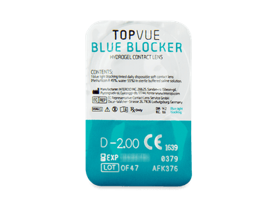 TopVue Blue Blocker (30 čoček) - Vzhled blistru s čočkou