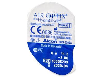 Air Optix plus HydraGlyde (6 čoček) - Vzhled blistru s čočkou