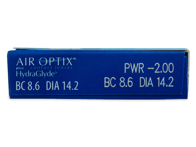 Air Optix plus HydraGlyde (3 čočky) - Náhled parametrů čoček