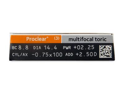 Proclear Multifocal Toric (3 čočky) - Náhled parametrů čoček