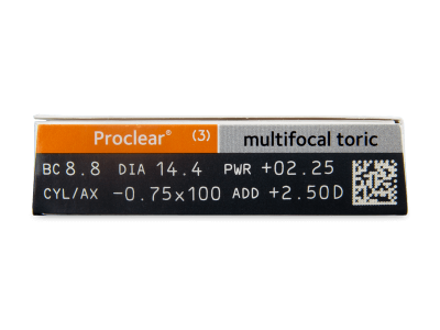 Proclear Multifocal Toric (3 čočky) - Náhled parametrů čoček