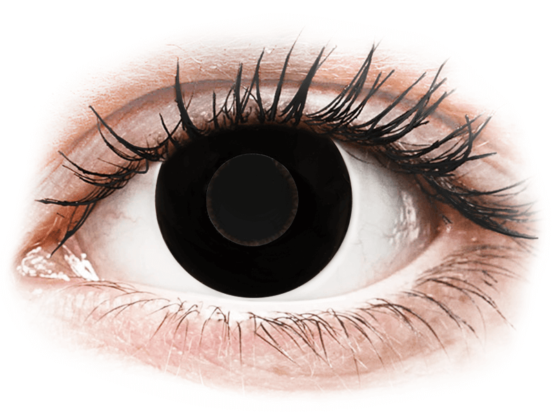 CRAZY LENS - Black Out - dioptrické jednodenní (2 čočky) - Barevné kontaktní čočky
