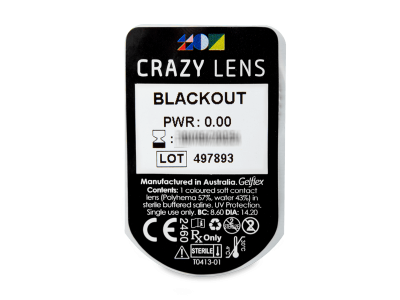 CRAZY LENS - Black Out - nedioptrické jednodenní (2 čočky) - Vzhled blistru s čočkou