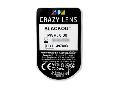 CRAZY LENS - Black Out - nedioptrické jednodenní (2 čočky) - Vzhled blistru s čočkou