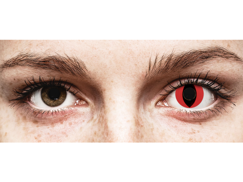 CRAZY LENS - Cat Eye Red - nedioptrické jednodenní (2 čočky)