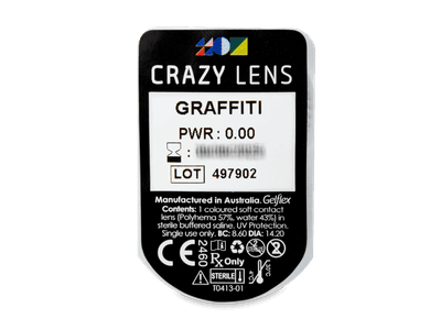 CRAZY LENS - Graffiti - nedioptrické jednodenní (2 čočky) - Vzhled blistru s čočkou