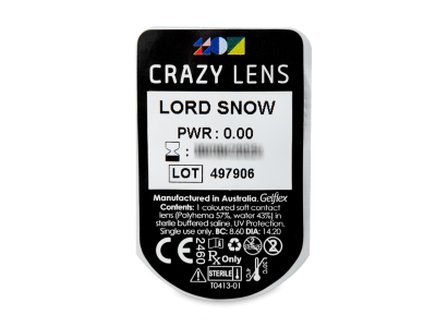 CRAZY LENS - Lord Snow - nedioptrické jednodenní (2 čočky) - Vzhled blistru s čočkou