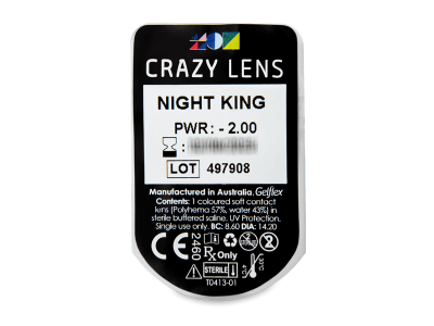 CRAZY LENS - Night King - dioptrické jednodenní (2 čočky) - Vzhled blistru s čočkou