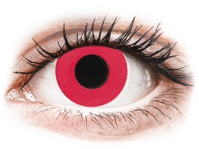 CRAZY LENS - Solid Red - nedioptrické jednodenní (2 čočky) - Barevné kontaktní čočky
