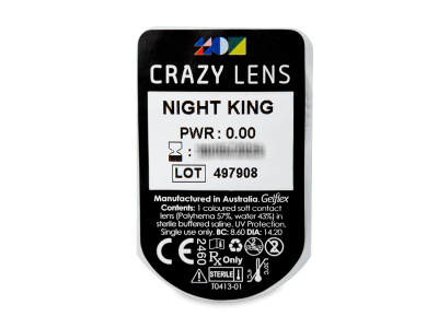 CRAZY LENS - Night King - nedioptrické jednodenní (2 čočky) - Vzhled blistru s čočkou