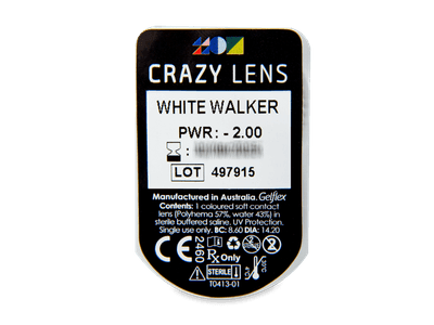 CRAZY LENS - White Walker - dioptrické jednodenní (2 čočky) - Vzhled blistru s čočkou