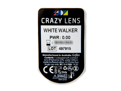 CRAZY LENS - White Walker - nedioptrické jednodenní (2 čočky) - Vzhled blistru s čočkou