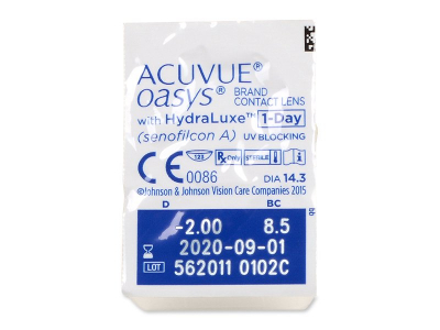 Acuvue Oasys 1-Day with Hydraluxe (90 čoček) - Vzhled blistru s čočkou