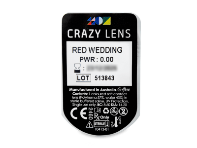 CRAZY LENS - Red Wedding - nedioptrické jednodenní (2 čočky) - Vzhled blistru s čočkou