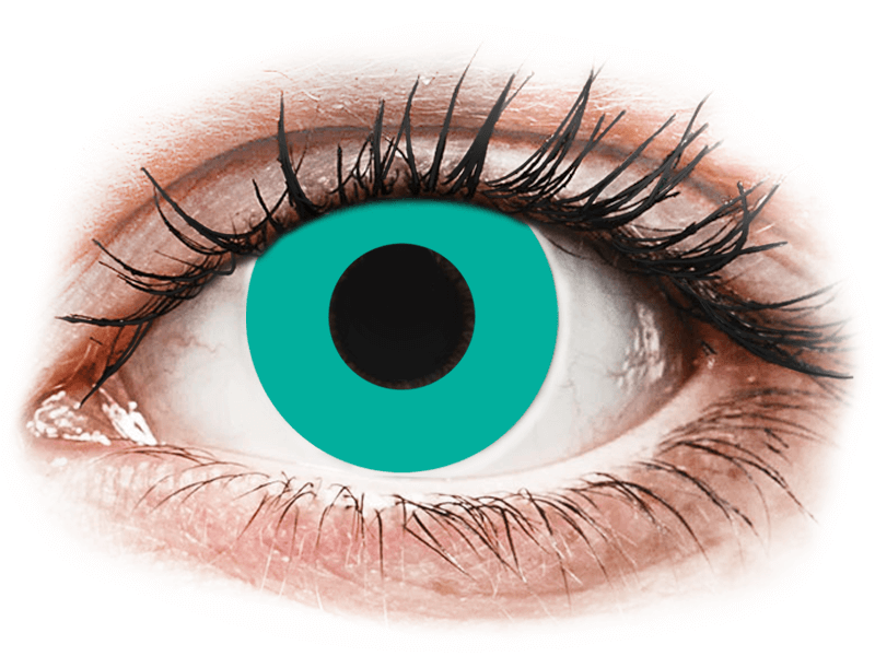 CRAZY LENS - Solid Turquoise - nedioptrické jednodenní (2 čočky) - Barevné kontaktní čočky