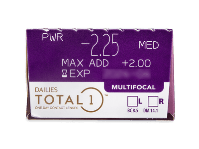 Dailies TOTAL1 Multifocal (30 čoček) - Náhled parametrů čoček