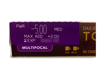 Dailies TOTAL1 Multifocal (90 čoček) - Náhled parametrů čoček
