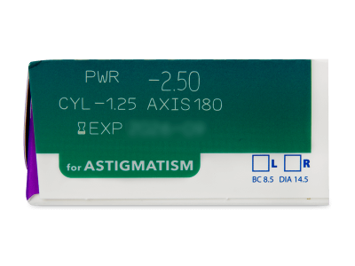 Precision1 for Astigmatism (90 čoček) - Náhled parametrů čoček