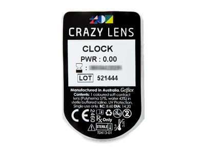 CRAZY LENS - Clock - nedioptrické jednodenní (2 čočky) - Vzhled blistru s čočkou