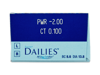 Focus Dailies All Day Comfort (30 čoček) - Náhled parametrů čoček
