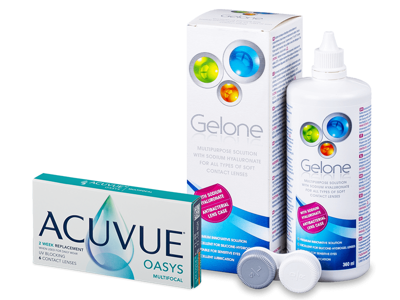 Acuvue Oasys Multifocal (6 čoček) + roztok Gelone 360 ml - Výhodný balíček