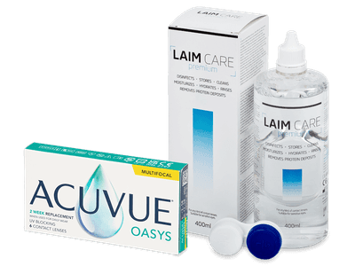 Acuvue Oasys Multifocal (6 čoček) + roztok Laim Care 400 ml - Výhodný balíček