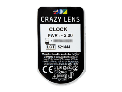 CRAZY LENS - Clock - dioptrické jednodenní (2 čočky) - Vzhled blistru s čočkou