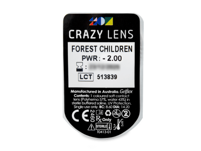 CRAZY LENS - Forest Children - dioptrické jednodenní (2 čočky) - Vzhled blistru s čočkou