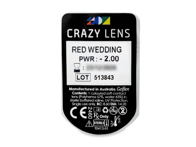 CRAZY LENS - Red Wedding - dioptrické jednodenní (2 čočky) - Vzhled blistru s čočkou