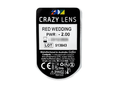 CRAZY LENS - Red Wedding - dioptrické jednodenní (2 čočky) - Vzhled blistru s čočkou