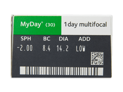 MyDay daily disposable multifocal (30 čoček) - Náhled parametrů čoček