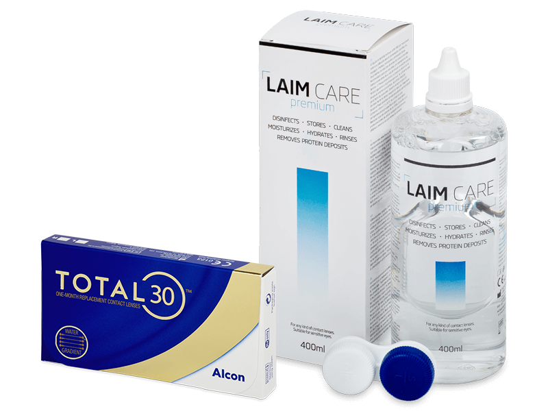 TOTAL30 (3 čočky) + roztok Laim-Care 400 ml - Výhodný balíček