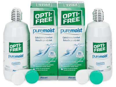 Roztok OPTI-FREE PureMoist 2 x 300 ml  - Výhodné dvojbalení roztoku