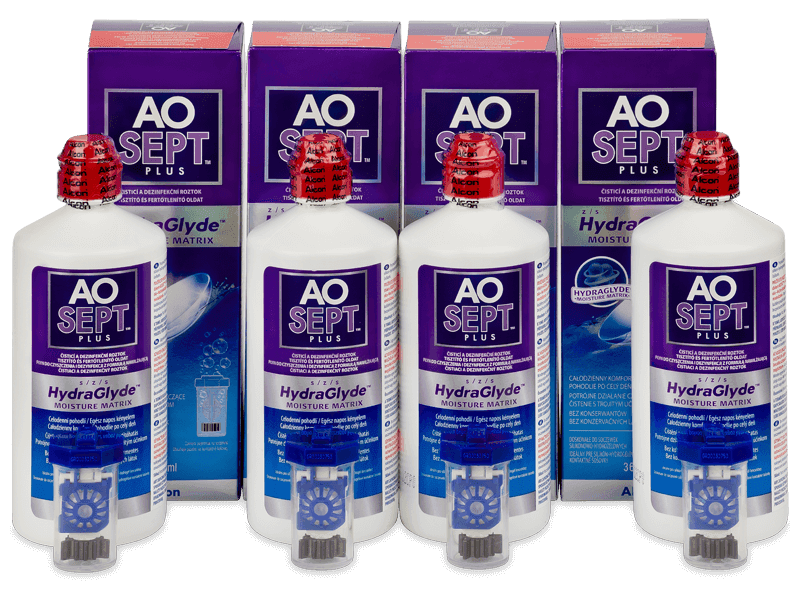 Roztok AO SEPT PLUS HydraGlyde 4x 360 ml - Výhodné čtyřbalení roztoku