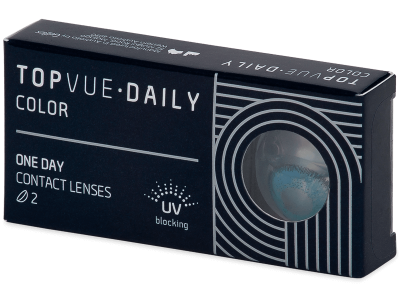 TopVue Daily Color - Brilliant Blue - dioptrické jednodenní (2 čočky) - Barevné kontaktní čočky