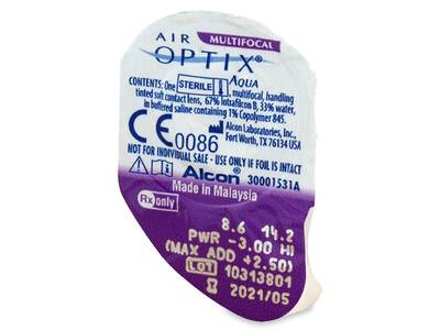 Air Optix Aqua Multifocal (6 čoček) - Vzhled blistru s čočkou