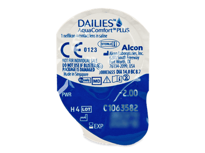 Dailies AquaComfort Plus (90 čoček) - Vzhled blistru s čočkou